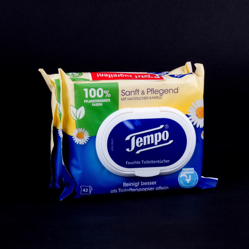 Vlhký toaletní papír heřmánkový Tempo