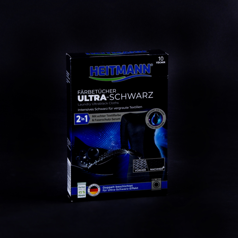 Ultra černé barevné utěrky Heitmann 12 ks