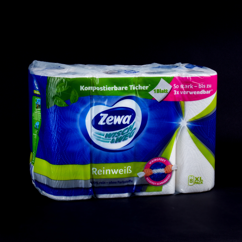 Zewa kuchyňské papírové role 2 vrstvé 8 kusů čistě bílé