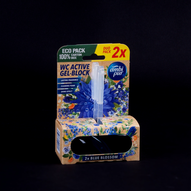 Aktivní WC gel blok Modré květy 2ks AmbiPur