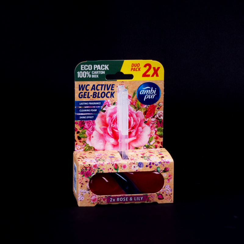 Aktivní WC gel blok Růže a lilie 2 ks AmbiPur
